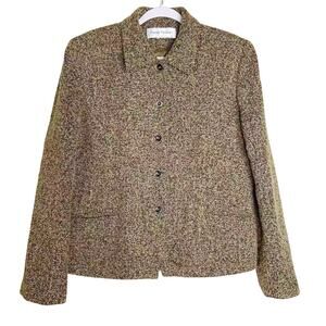 Vintage Rena Rowan Womens Speckled 4 Button Up Blazer